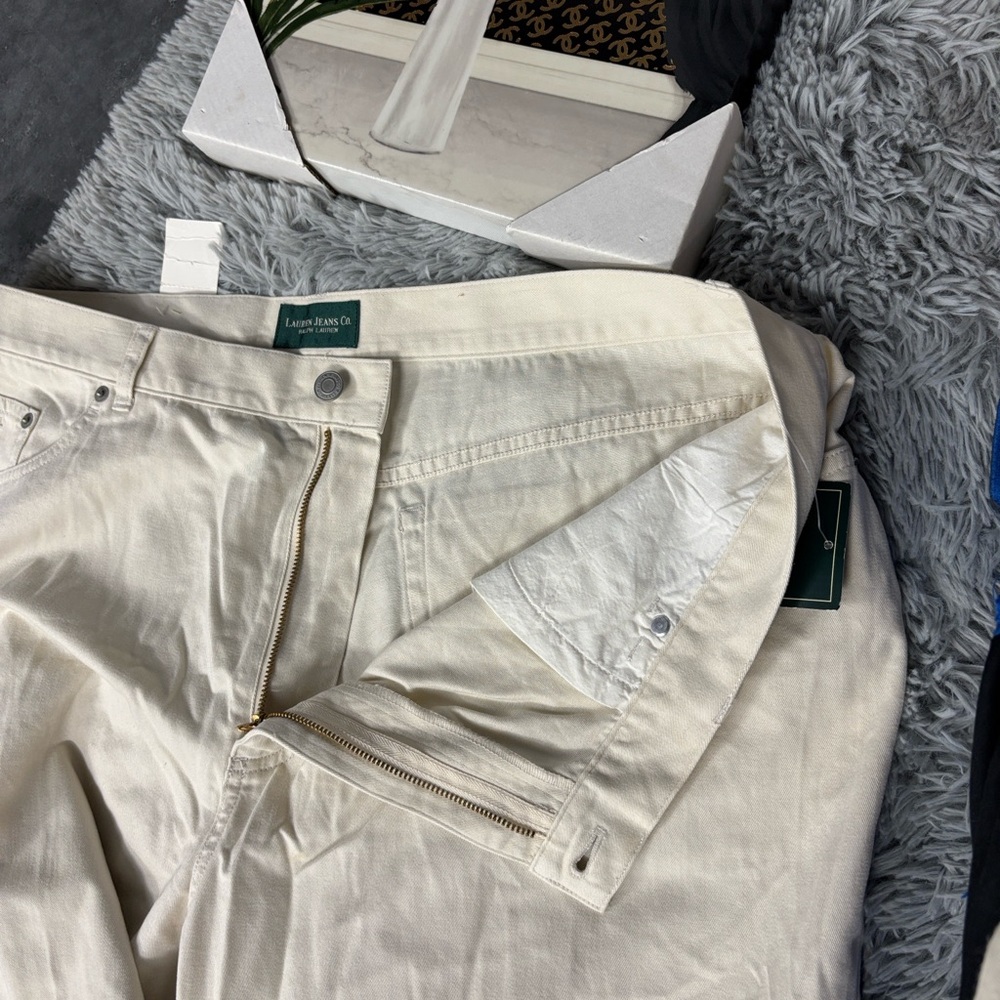 NWT Lauren Ralph Lauren Hyannis Highlight Women's Cream Sand Dune Capris 20W - Picture 14 of 16